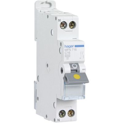 Disjoncteur 6A 1P+N 3kA courbe C 230V 1 Module