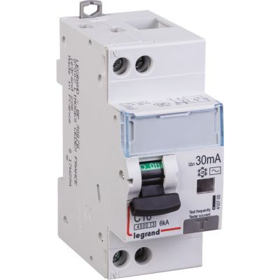 Disjoncteur différentiel DX3 4500 - 6 kA courbe C - Type AC - 16 A - 2 modules - Connexion vis / vis - Legrand