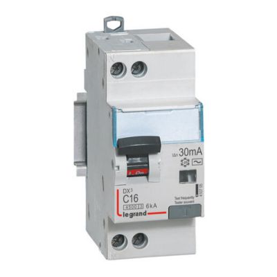 Disjoncteur différentiel DX3 4500 - 6 kA courbe C - Type AC - 16 A - 2 modules - Connexion vis / vis - Legrand