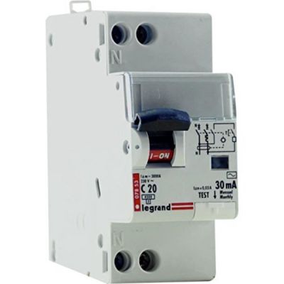 Legrand Disjoncteur Différentiel 20A Type AC 30mA Courbe C - DX³4500 1P+N