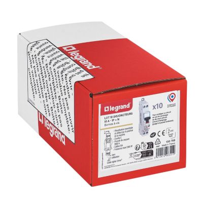 Disjoncteur DNX³ 10A, 1P+N (lot de 10) Legrand
