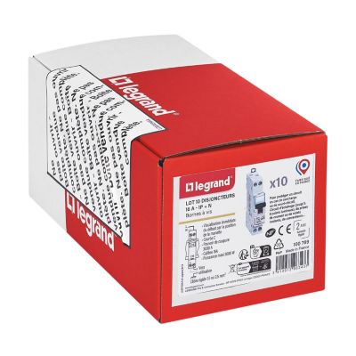 Disjoncteur DNX³ 16A, 1P+N (lot de 10) Legrand