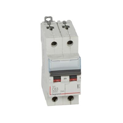Disjoncteur DX3 2P - 6000A / 10kA - 230 / 400V - 63A - Connexion vis/vis