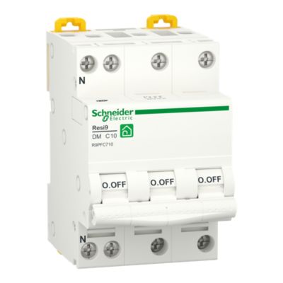 Disjoncteur modulaire 3P+N 10A courbe C peignable Resi9 XP R9PFC710