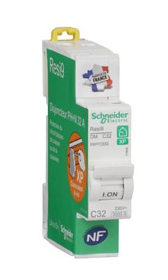 Disjoncteur peignable courbe C phase + neutre 32A Schneider Electric Resi9 XP