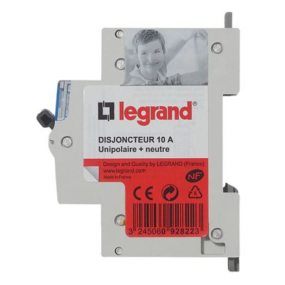 Disjoncteur Phase + neutre 10A Legrand