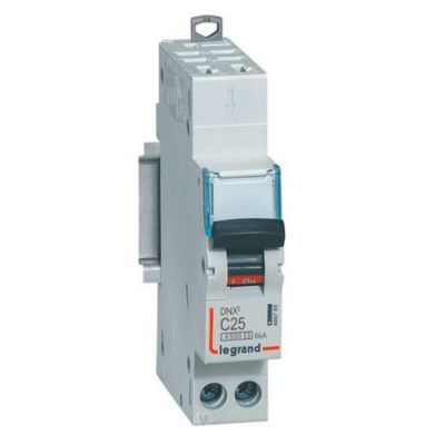 Disjoncteur Phase+Neutre DNX3 4500 6kA arrivée borne automatique sortie borne à vis - 1P+N 230V  25A