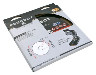 Disque à tronçonner 180 mm pour métaux ferreux Peugeot, lot de 5 pièces