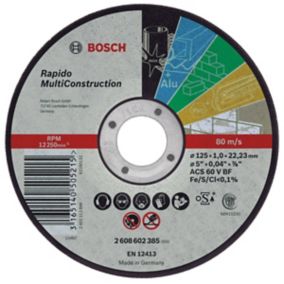 Disque à tronçonner pour métal à moyeu plat BOSCH Ø125mm