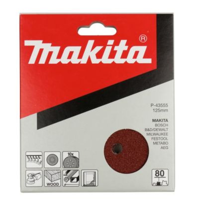 Disque abrasif Makita ø125mm grain 80 - 10 pièces