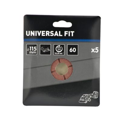 Disque abrasif Universal support meuleuse, ø115 mm - 5 pièces, Grain 60