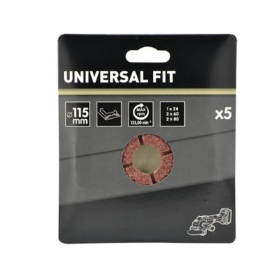 Disque abrasif Universal support meuleuse, ø115 mm - 5 pièces