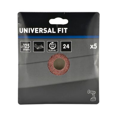 Disque abrasif Universal support perceuse, ø125 mm - 5 pièces