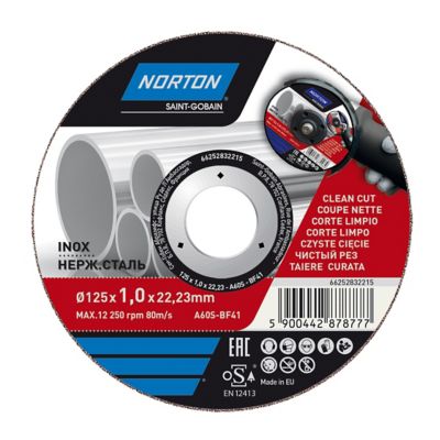 Disque De Coupe Metal Inox Norton 125x1x22 2 Mm Castorama