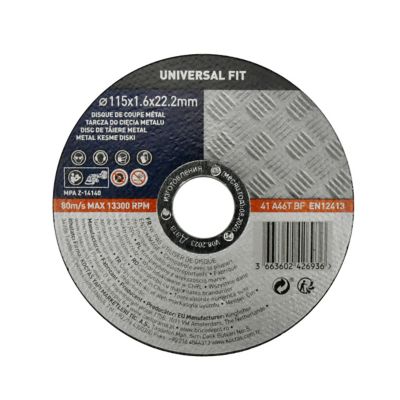 Disque de coupe métal 115x1,6x22,2 mm Universel fit