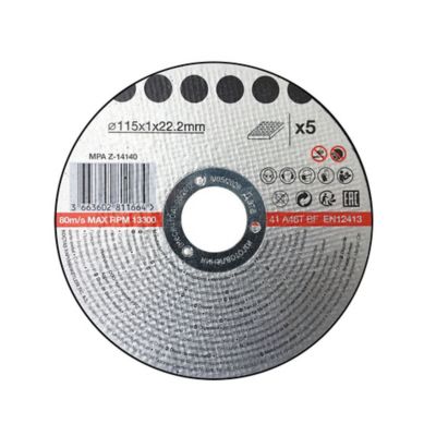 Disque de coupe métal 115x1x22,2 mm 5 pièces