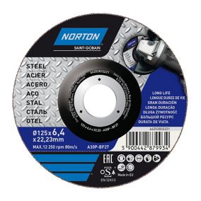 Disque de meulage métal Norton 125x6x22,2 mm