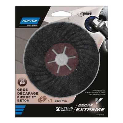 Disque à Lamelles Norton Quantum R996 - 125x22 Mm - Grain 60 - Pour Meuleuse D'angle - Ébarbage Acier Inox Et Aciers Résistants