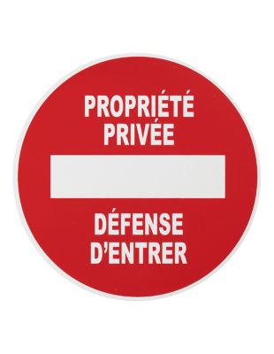 Disque de signalisation Propriété privée, polystyrène rigide adhésif, diamètre 180mm - THIRARD