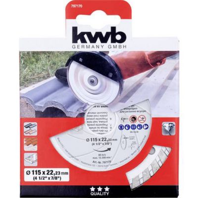 Disque diamanté 115 mm, alésage 22,23 mm, bord Turbo laser 7 mm | Castorama