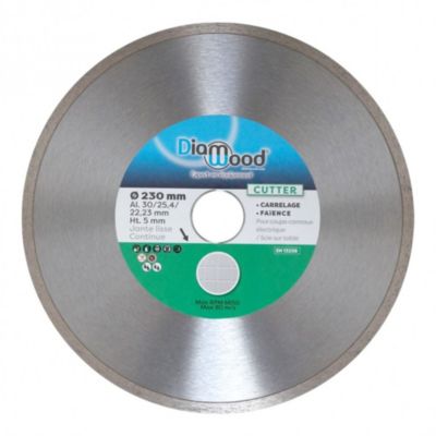 Disque diamant 230 x Al. 30/25,4/22,23 x Ht. 5 mm carrelage, faïence - CUTTER - Diamwood