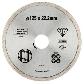 Disque diamant à bord continu pour carrelage 125x22.2 Stanley STA38007-XJ