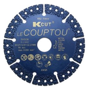 Disque Diamanté Couptou 125mm, Haute Précision et Longévité, Idéal pour Béton, Pierre, Matériaux Durs, Coupe à Sec ou Humide