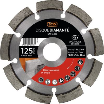 Disque diamanté à déjointoyer SCID - Diamètre 125 mm