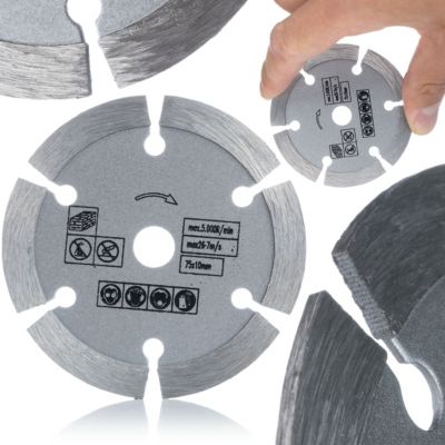 Disque Diamant Segmenté 75 mm - Coupe à Sec, Laser Soudé, 10 mm, Pour Meuleuse 12V, Matériaux BTP