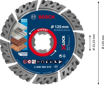 Disque diamant XLOCK Bosch multi-matériaux expert 125x22/23mm