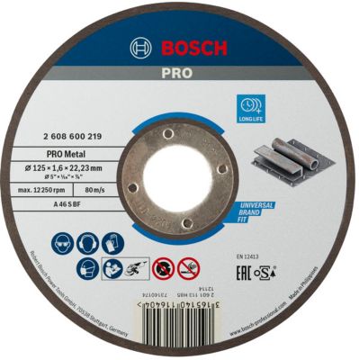Disque EXPERT à tronçonner Bosch spécial inox 125 mm x 2,5 mm - référence 2608600394