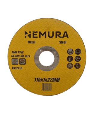 Disque à tronçonner 115mm pour le métal (115 X 1.0 X 22.2MM)