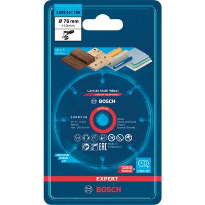 Disque à tronçonner carbure - Bosch - Multi Wheel - Expert - Diamètre 76 mm - Moyeu plat