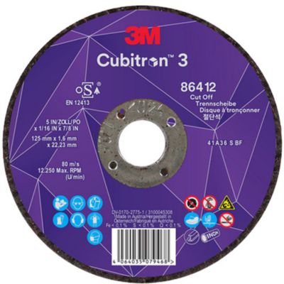 Disque à tronçonner Cubitron III 125 x 1,6mm - 3M - 86412C3