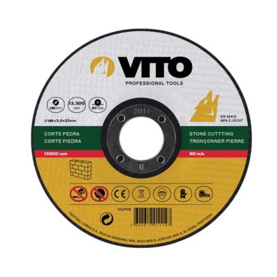 Disque à tronçonner la pierre Diamètre 180 mm Alésage 22,5 mm VITO