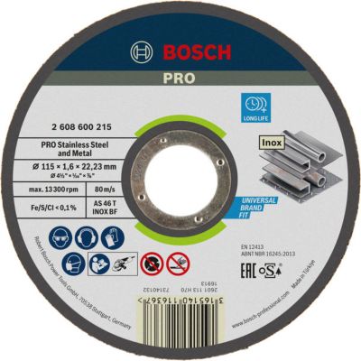 Disque à tronçonner métaux et inox 125x1,6x22x23mm plat OSA - BOSCH - 2608600220