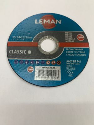 Disque à tronçonner plat métal fin Inox Classic dim 125 Alésage 22,23 Ep. 1mm