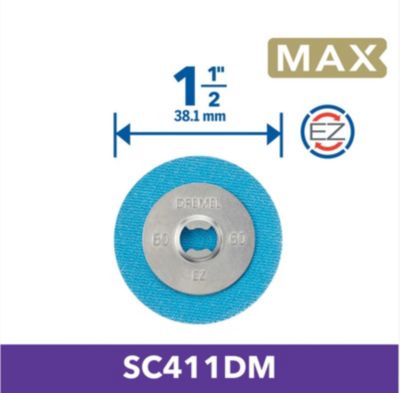 Disques de ponçage EZ SpeedClic SC411 G60 D38mm - DREMEL - 2615S411DM