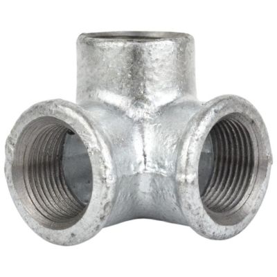 Distributeur coudé 3 voies F/F fonte galvanisée 15x21mm (1/2'')