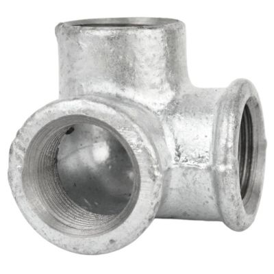 Distributeur coudé 3 voies F/F fonte galvanisée 15x21mm (1/2'')