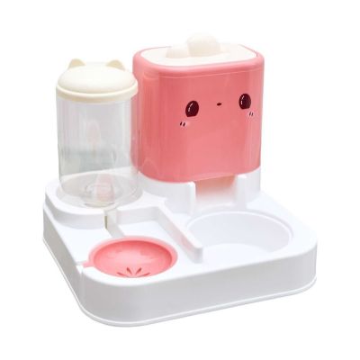 Distributeur d'eau et de croquettes pour chien et chat Rose, L. 28 x l. 26 x H. 25.5 cm, KAWAI