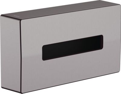 Distributeur de mouchoirs en papier noir chromé brossé Hansgrohe