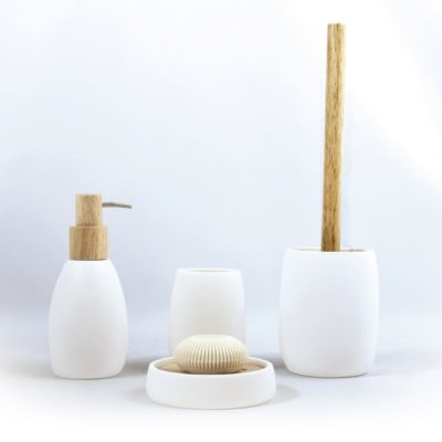 Distributeur de savon à visser blanc en polyrésine et ABS Spirella Sven