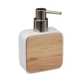 Distributeur de Savon Blanc et Bois 300 ml