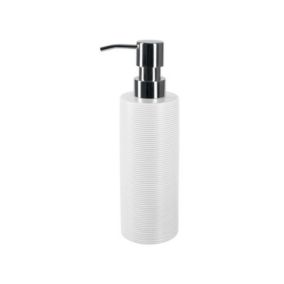 Distributeur de savon Céramique TUBE RIBBED Blanc Spirella