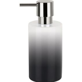 Distributeur de savon en céramique, blanc et noir, Spirella Tube Gradient