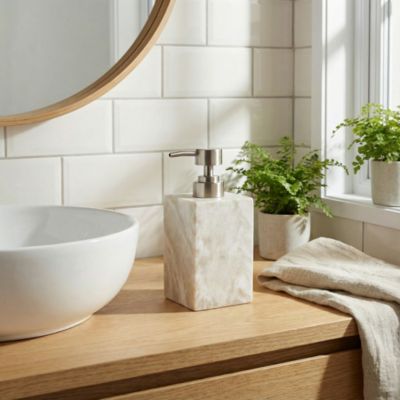 Distributeur de savon en polyrésine, effet pierre, GoodHome Cenia
