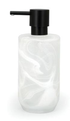 Distributeur de savon en verre de quartz, blanc, Spirella Madison