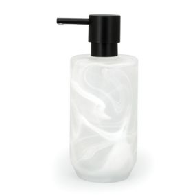 Distributeur de savon en verre de quartz, blanc, Spirella Madison