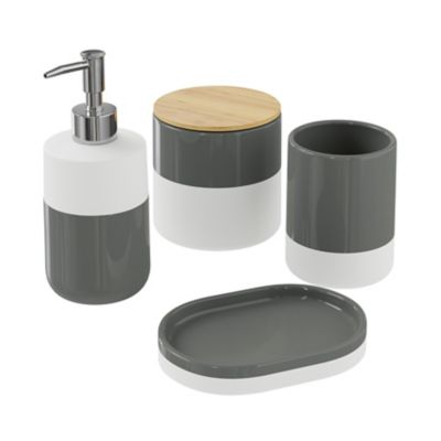 Distributeur de savon Koros blanc et anthracite GoodHome